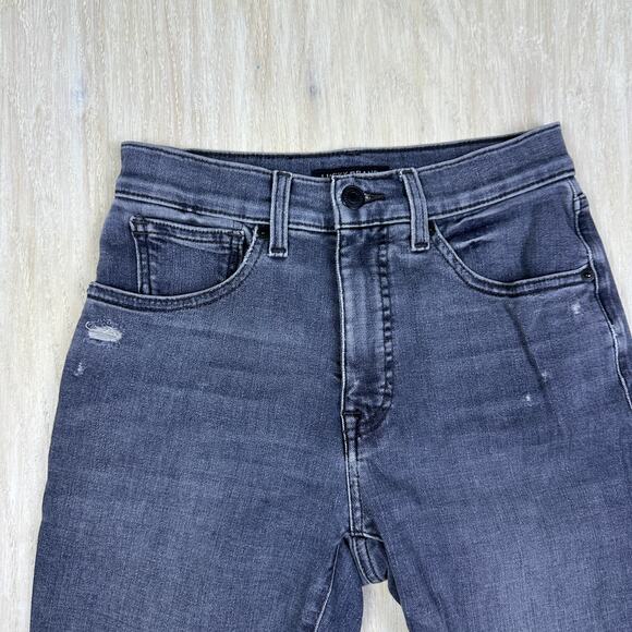 Lucky Brand Gray High Rise Skinny Bridgette Distressed Fray Hem Denim Jeans 2/26 - Picture 3 of 16